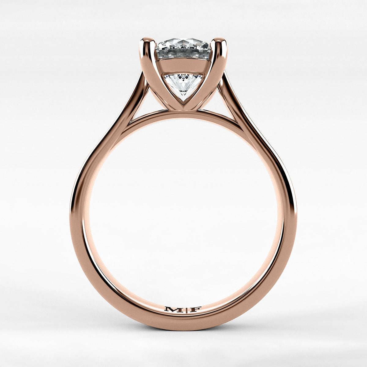 Anillo de Compromiso Origen - Redondo en oro rosa - vista 3