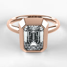 Anillo de Compromiso Núcleo - Esmeralda en oro rosa - vista 1