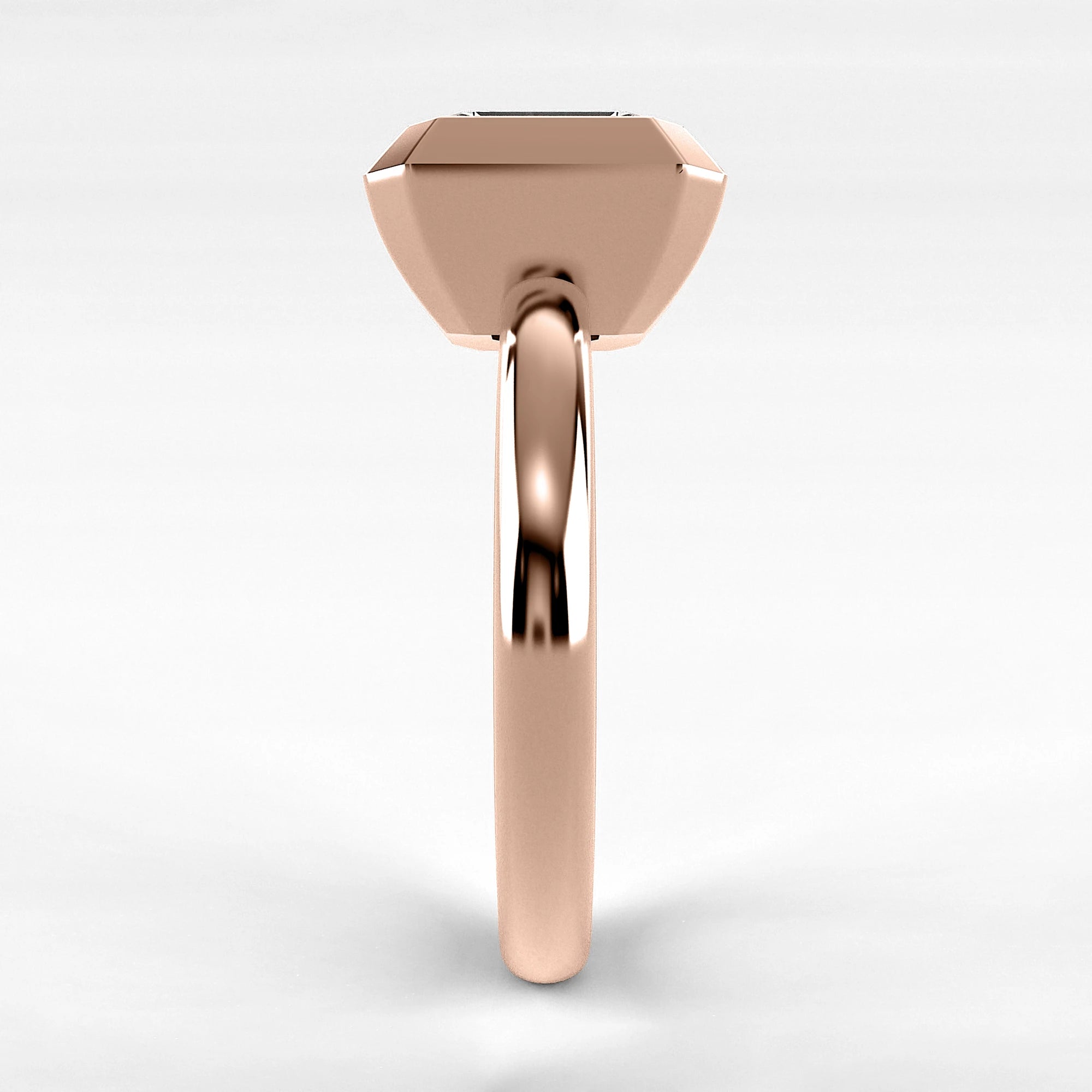 Anillo de Compromiso Núcleo - Esmeralda en oro rosa - vista 2
