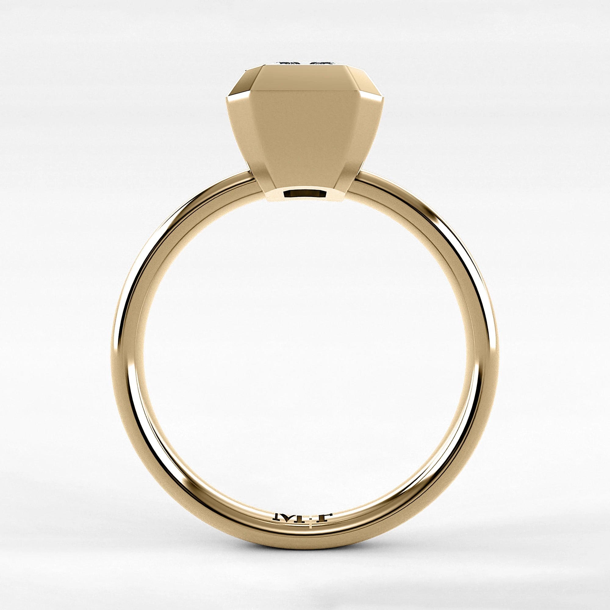 Anillo de Compromiso Núcleo - Esmeralda en oro amarillo - vista 3