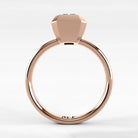 Anillo de Compromiso Núcleo - Esmeralda en oro rosa - vista 3