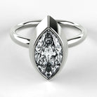 Anillo de Compromiso Núcleo - Marquesa en oro blanco - vista 1