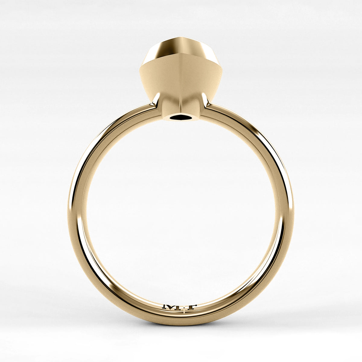 Anillo de Compromiso Núcleo - Marquesa en oro amarillo - vista 3