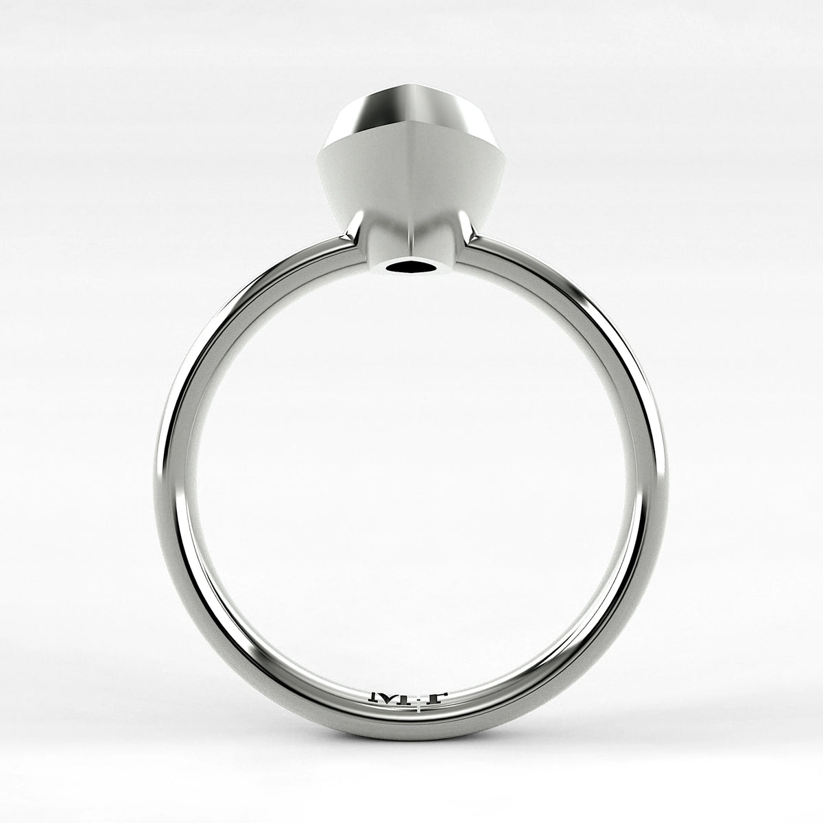 Anillo de Compromiso Núcleo - Marquesa en oro blanco - vista 3