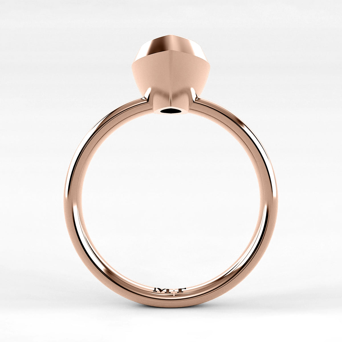 Anillo de Compromiso Núcleo - Marquesa en oro rosa - vista 3