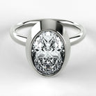 Anillo de Compromiso Núcleo - Oval en oro blanco - vista 1