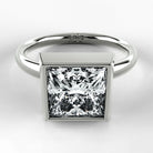 Anillo de Compromiso Núcleo - Princess en oro blanco - vista 1