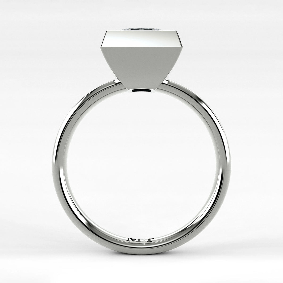 Anillo de Compromiso Núcleo - Princess en oro blanco - vista 3