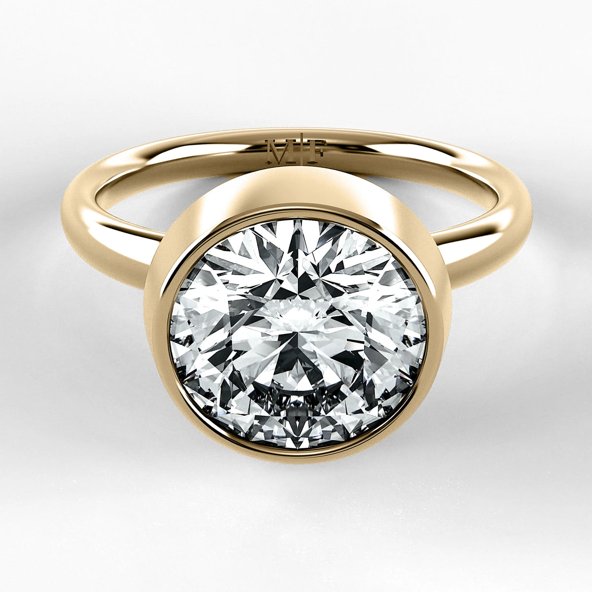 Anillo de Compromiso Núcleo - Redondo en oro amarillo - vista 1