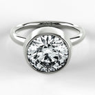 Anillo de Compromiso Núcleo - Redondo en oro blanco - vista 1