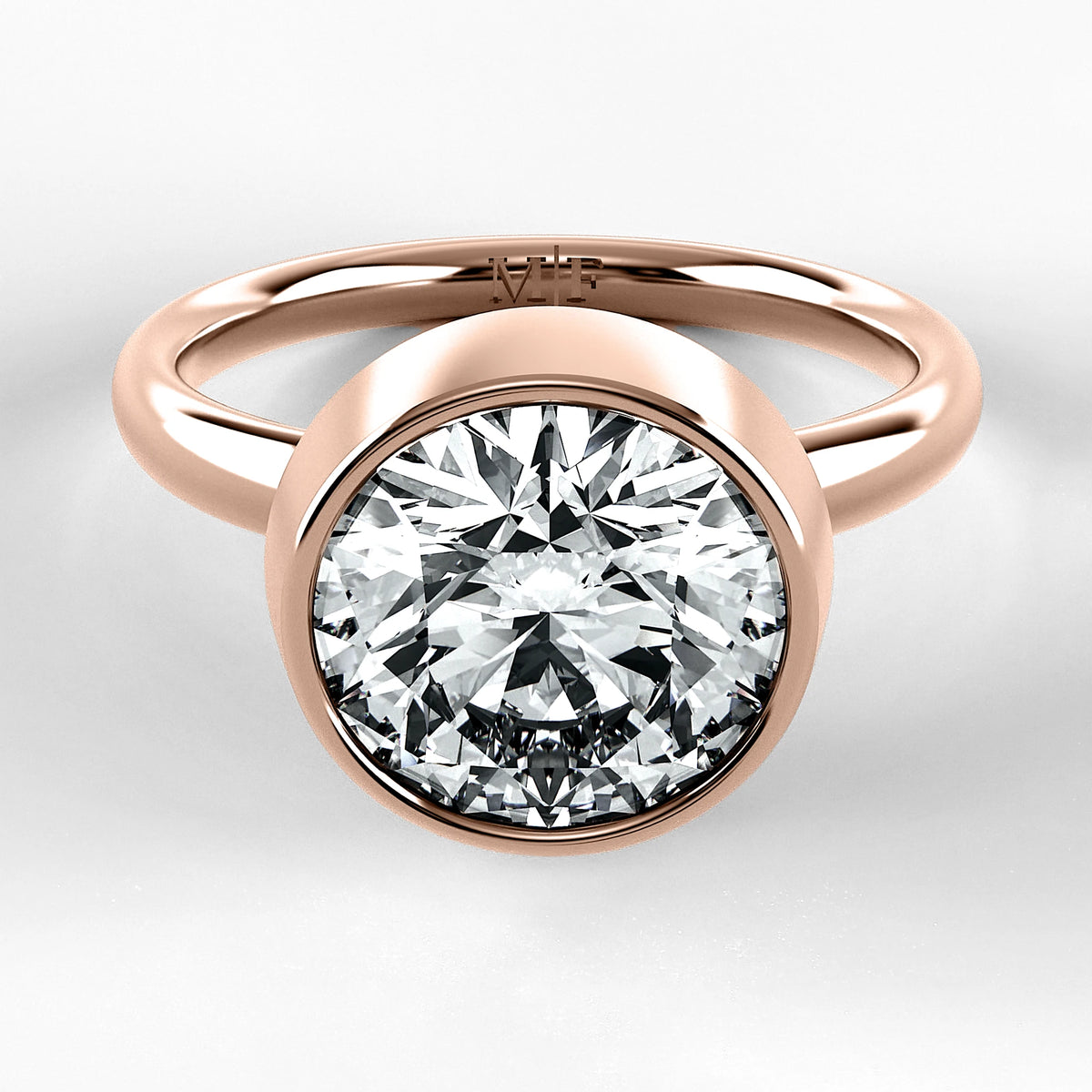 Anillo de Compromiso Núcleo - Redondo en oro rosa - vista 1