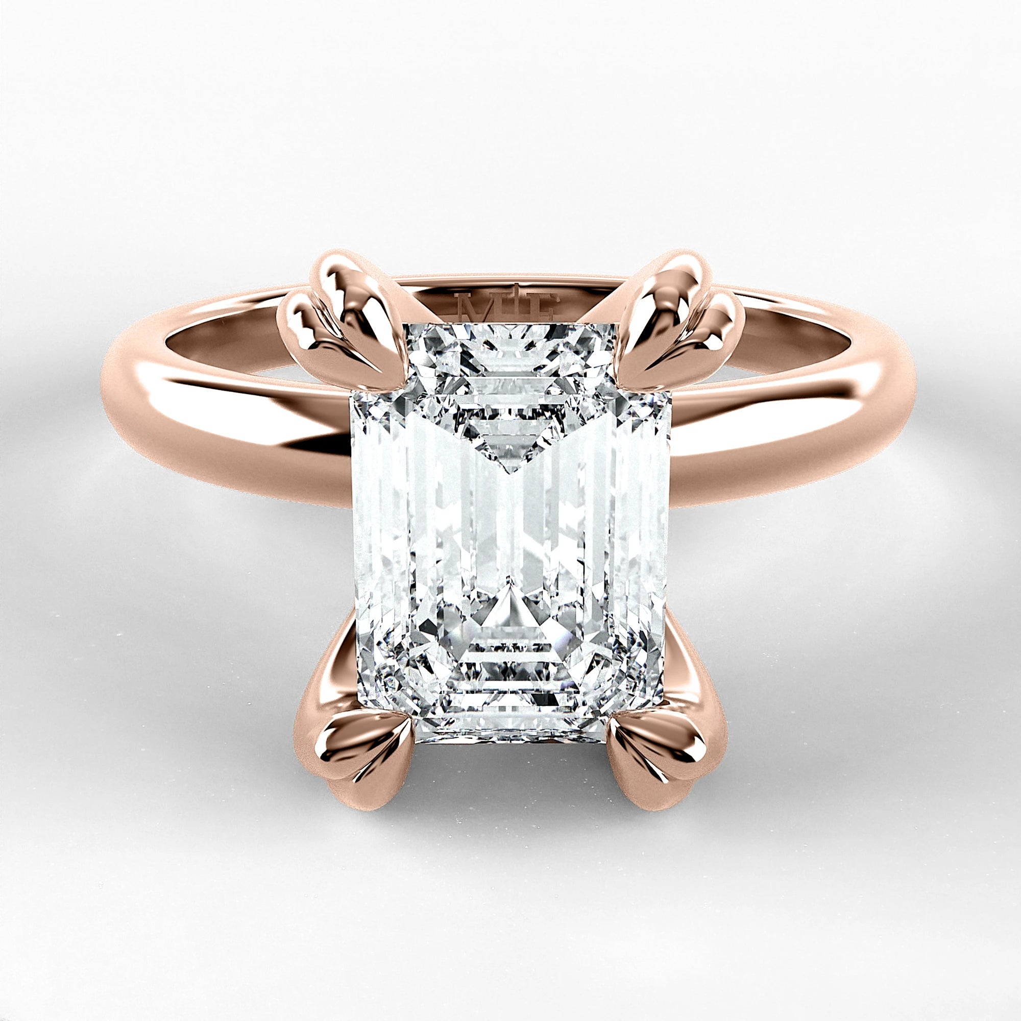 Anillo de Compromiso Latido - Esmeralda en oro rosa - vista 1