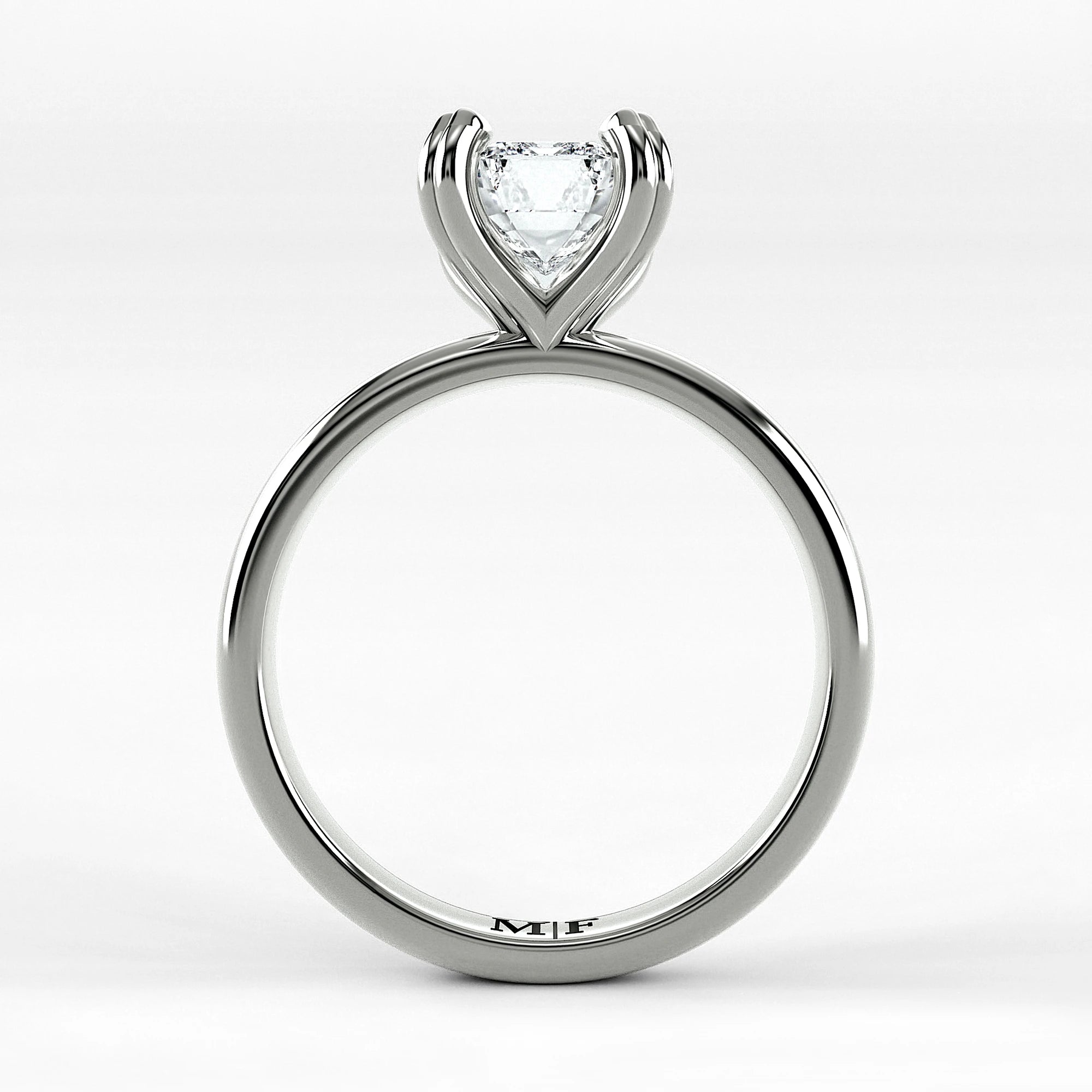 Anillo de Compromiso Latido - Esmeralda en oro blanco - vista 3