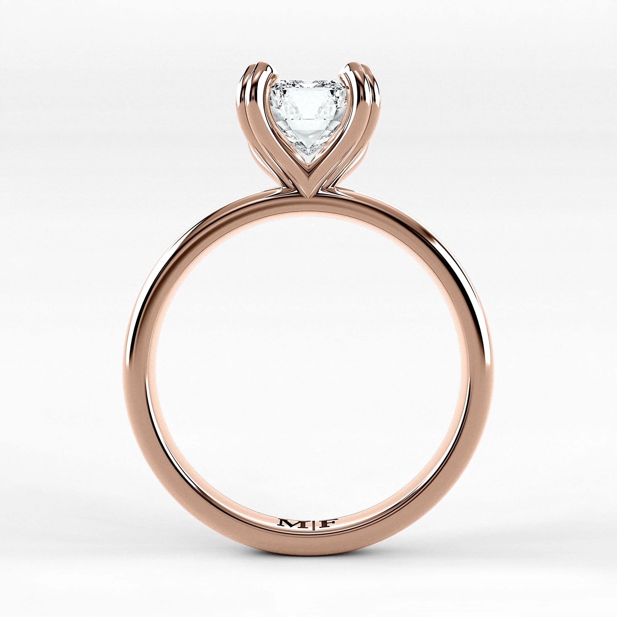 Anillo de Compromiso Latido - Esmeralda en oro rosa - vista 3