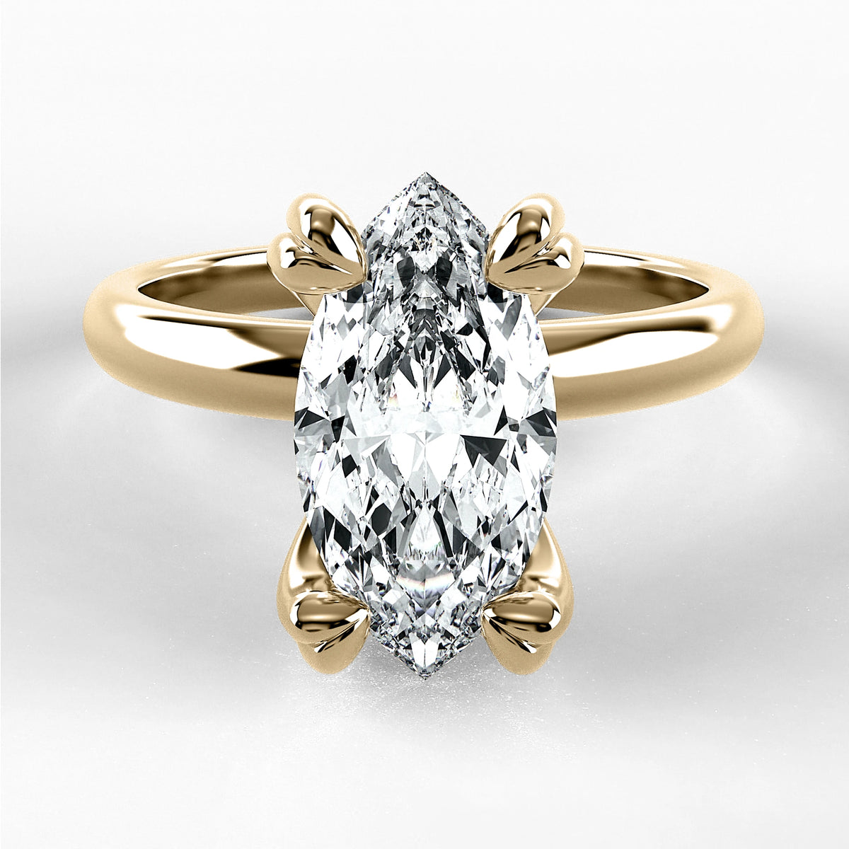 Anillo de Compromiso Latido - Marquesa en oro amarillo - vista 1