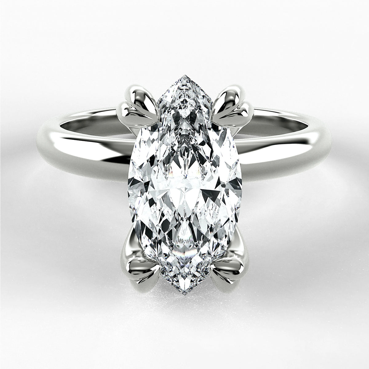 Anillo de Compromiso Latido - Marquesa en oro blanco - vista 1