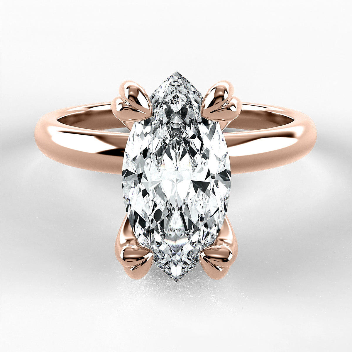 Anillo de Compromiso Latido - Marquesa en oro rosa - vista 1