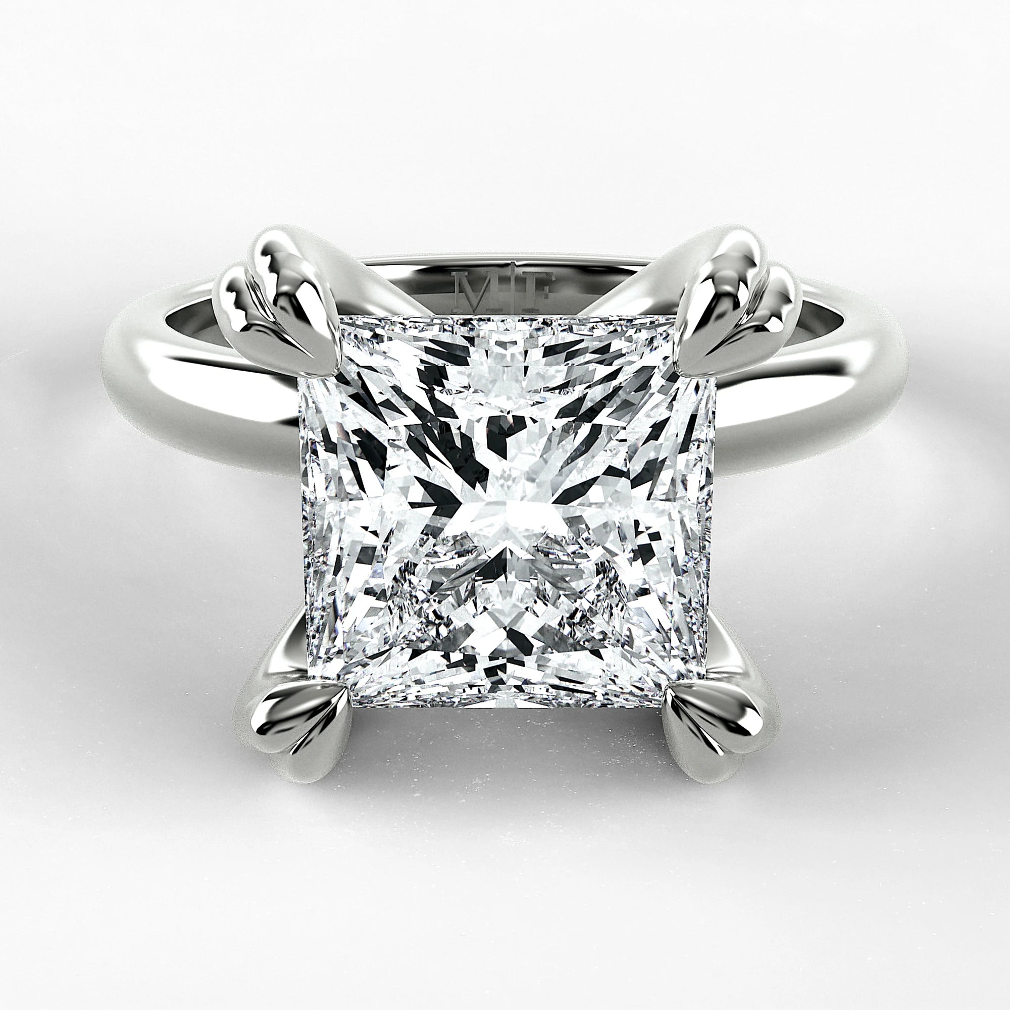 Anillo de Compromiso Latido - Princess en oro blanco - vista 1