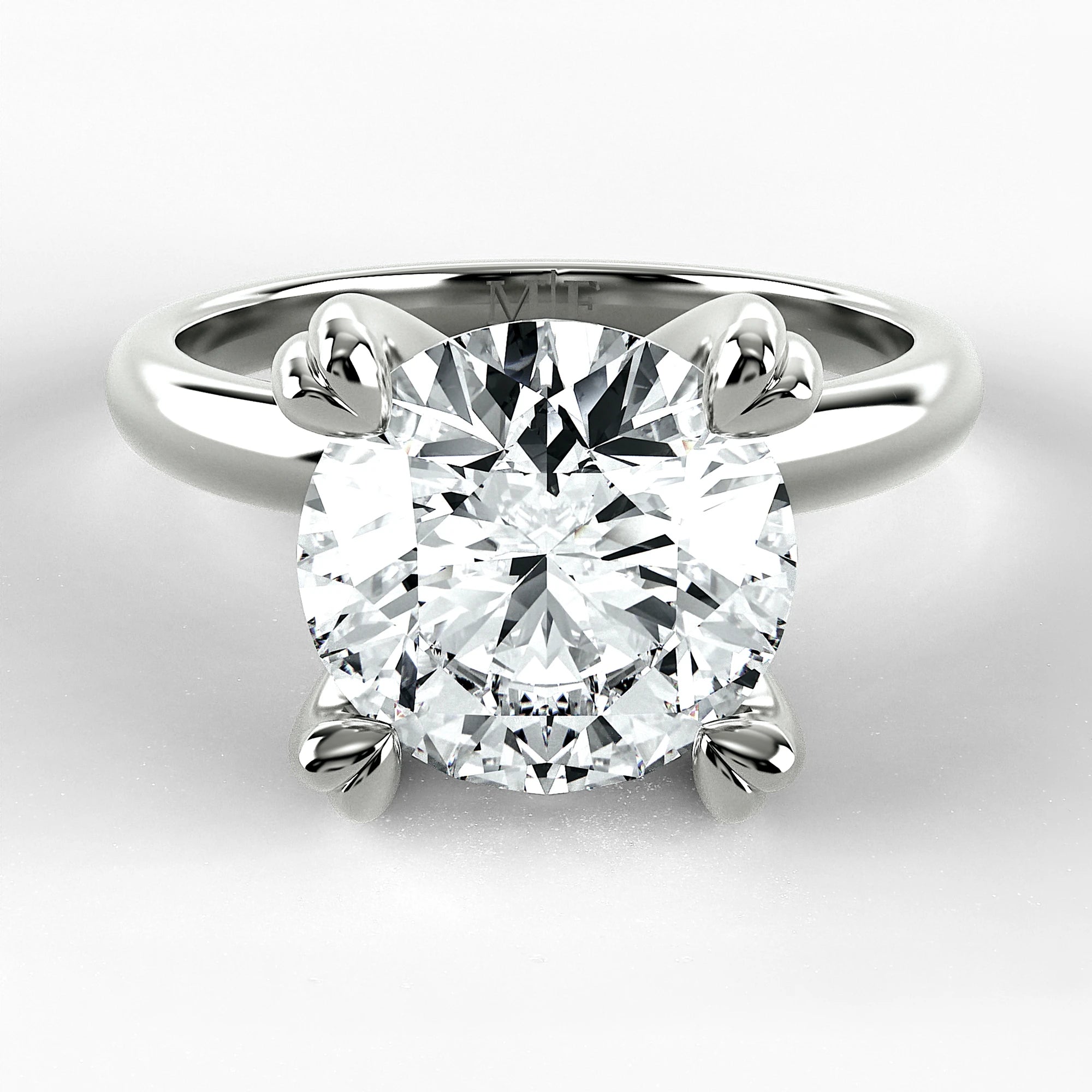 Anillo de Compromiso Latido - Redondo en oro blanco - vista 1