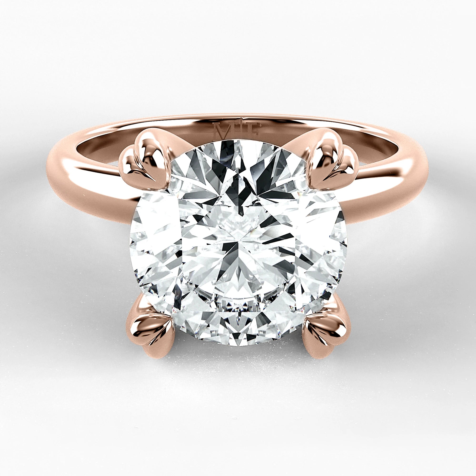 Anillo de Compromiso Latido - Redondo en oro rosa - vista 1