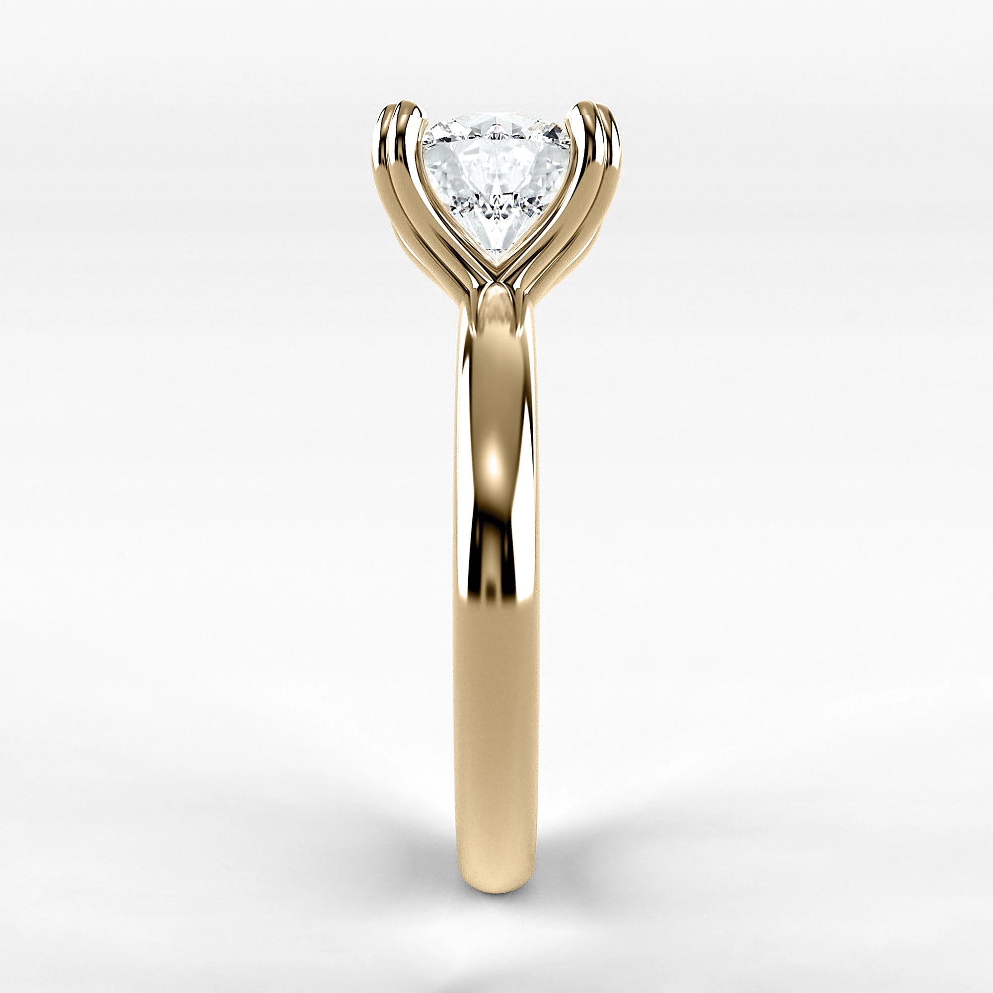 Anillo de Compromiso Latido - Redondo en oro amarillo - vista 2