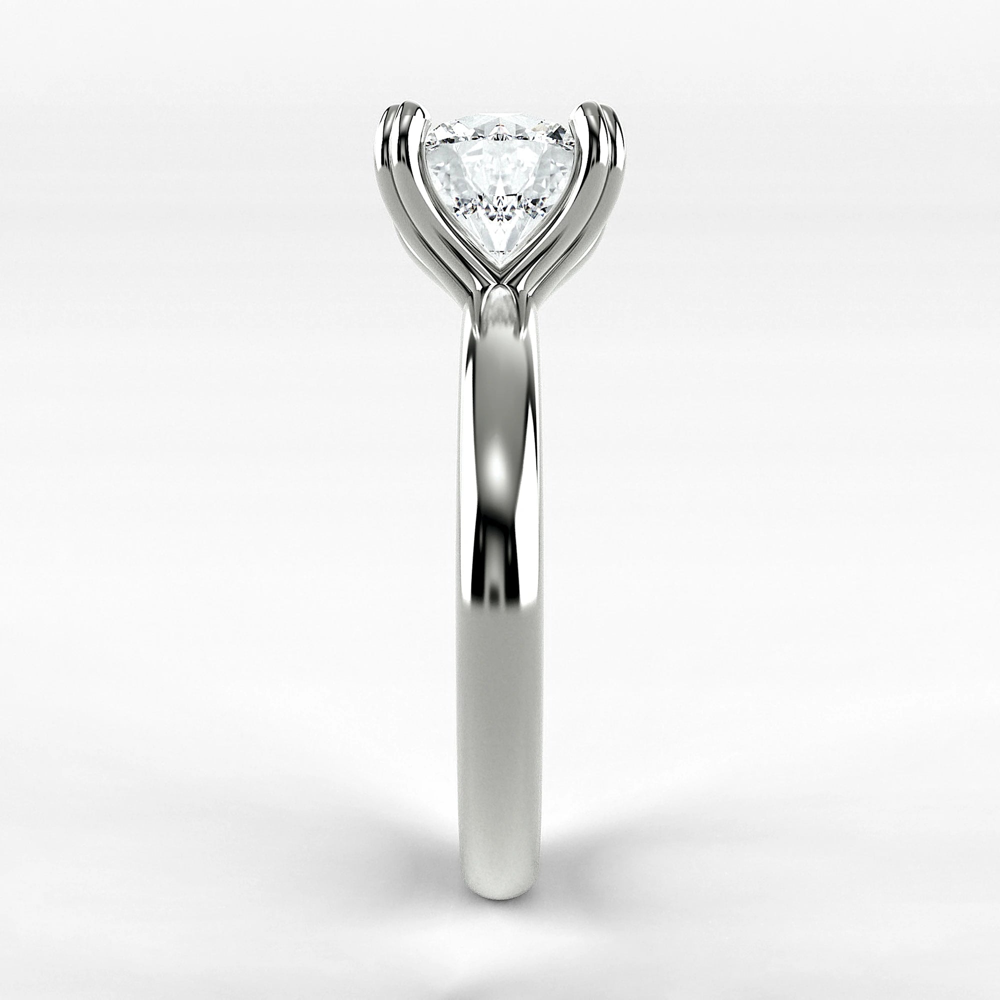 Anillo de Compromiso Latido - Redondo en oro blanco - vista 2