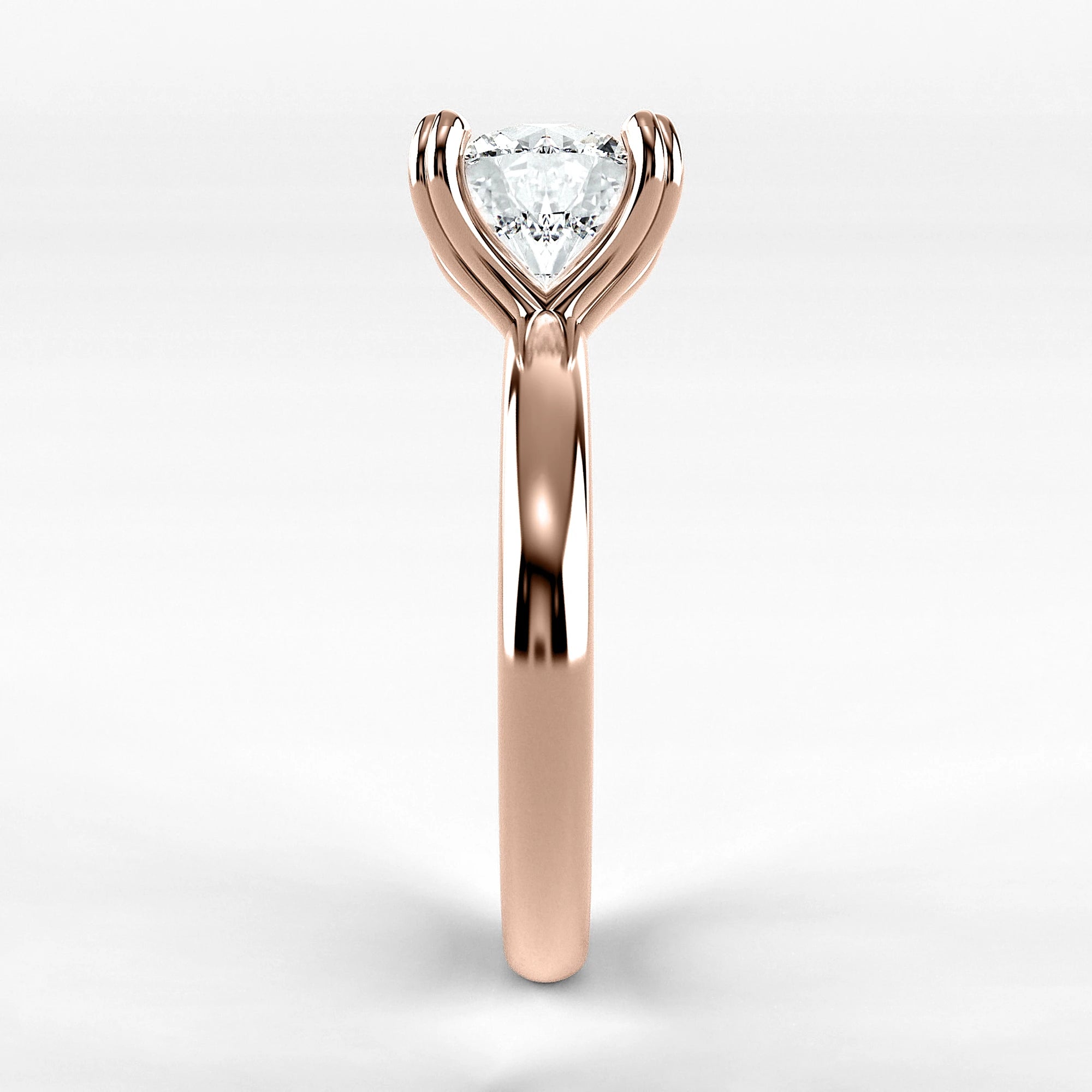Anillo de Compromiso Latido - Redondo en oro rosa - vista 2