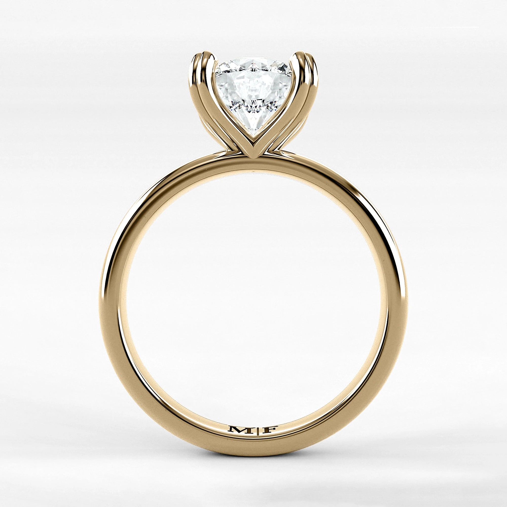 Anillo de Compromiso Latido - Redondo en oro amarillo - vista 3