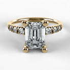 Anillo de Compromiso Vínculo - Esmeralda en oro amarillo - vista 1