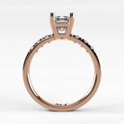 Anillo de Compromiso Vínculo - Esmeralda en oro rosa - vista 3