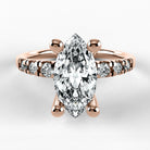 Anillo de Compromiso Vínculo - Marquesa en oro rosa - vista 1