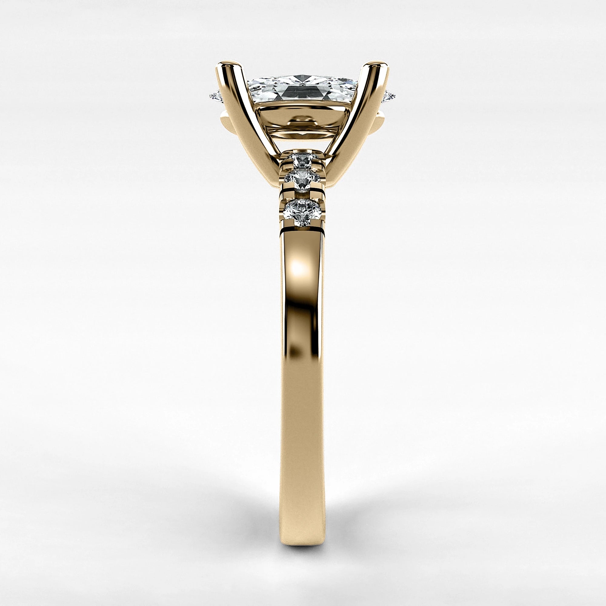 Anillo de Compromiso Vínculo - Marquesa en oro amarillo - vista 2