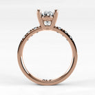 Anillo de Compromiso Vínculo - Oval en oro rosa - vista 3