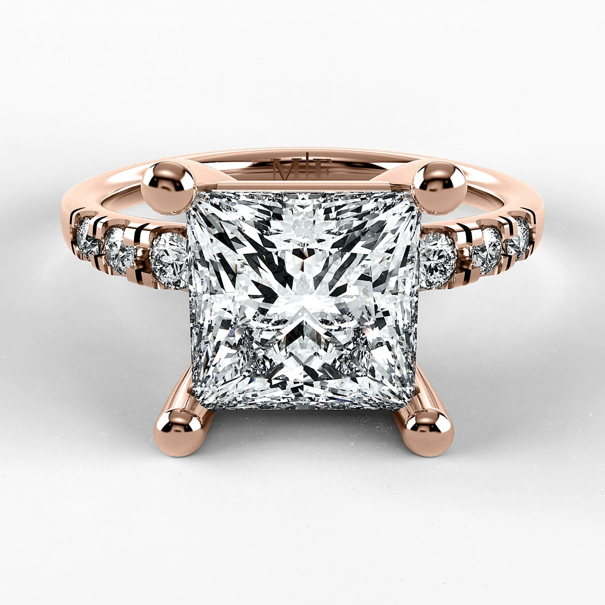 Anillo de Compromiso Vínculo - Princess en oro rosa - vista 1