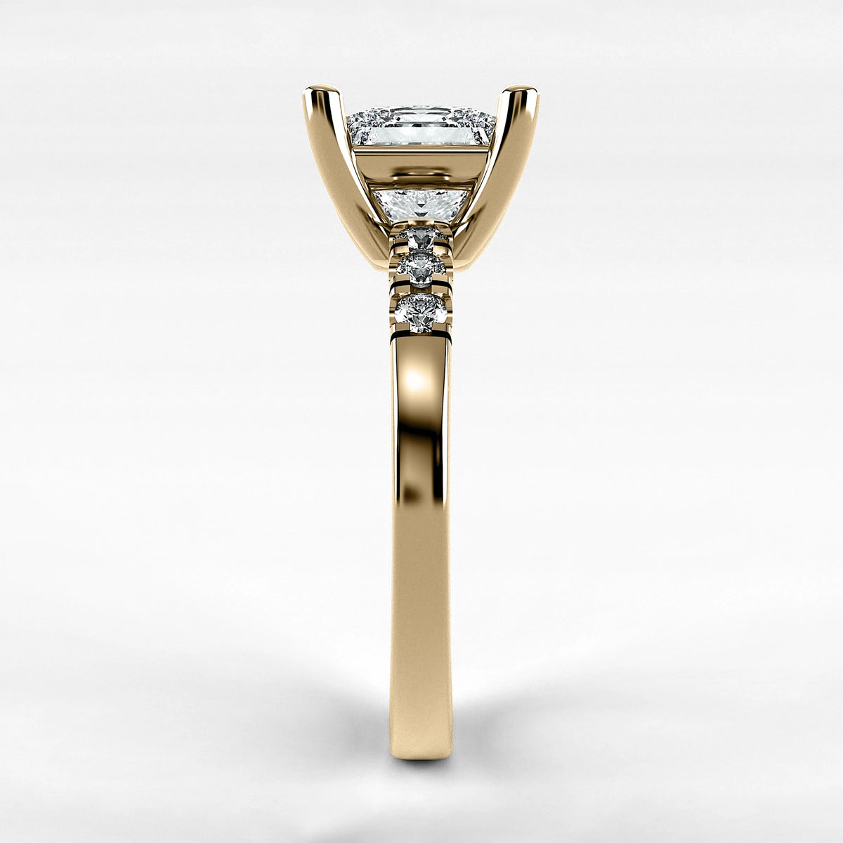 Anillo de Compromiso Vínculo - Princess en oro amarillo - vista 2