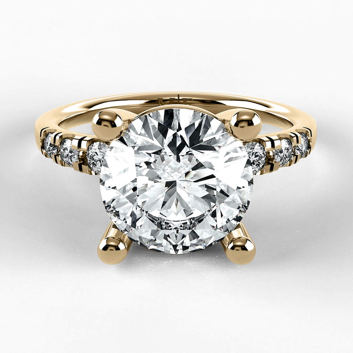 Anillo de Compromiso Vínculo - Redondo en oro amarillo - vista 1