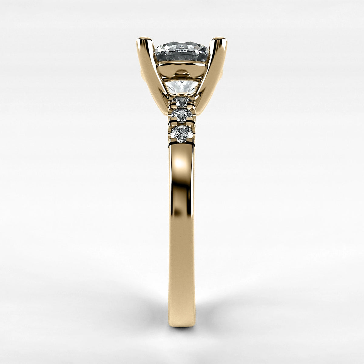 Anillo de Compromiso Vínculo - Redondo en oro amarillo - vista 2