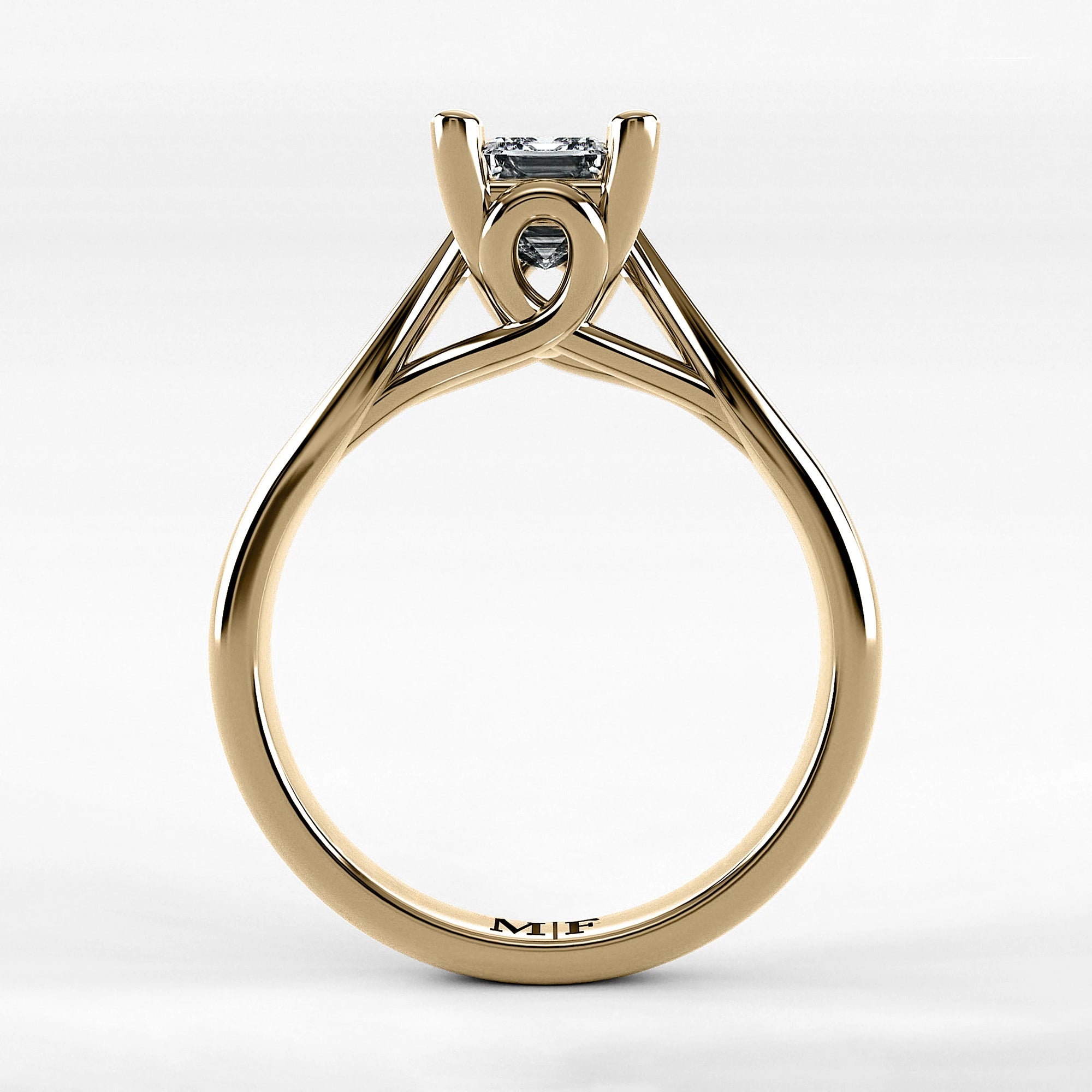 Anillo de Compromiso Alianza - Esmeralda en oro amarillo - vista 3