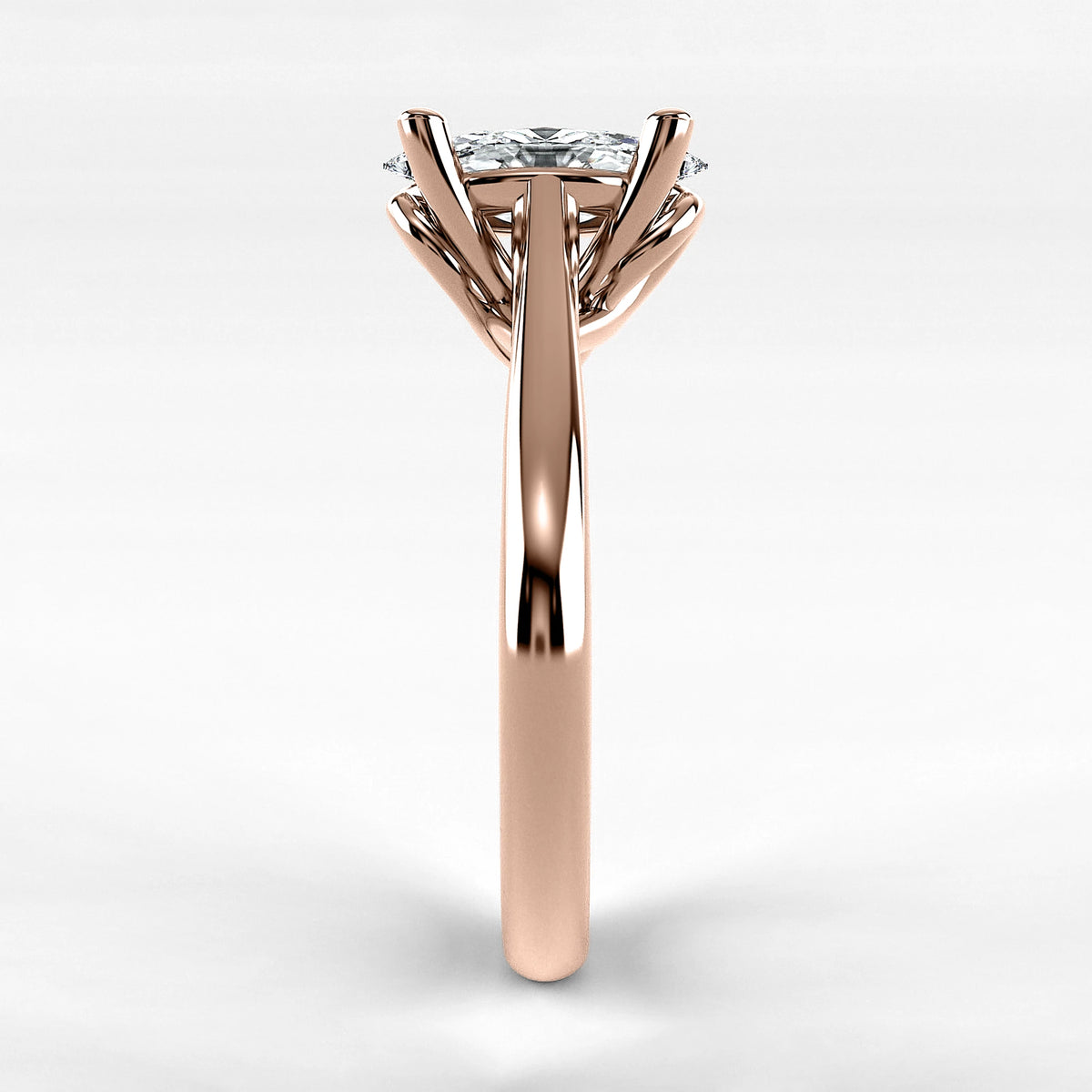 Anillo de Compromiso Alianza - Marquesa en oro rosa - vista 2