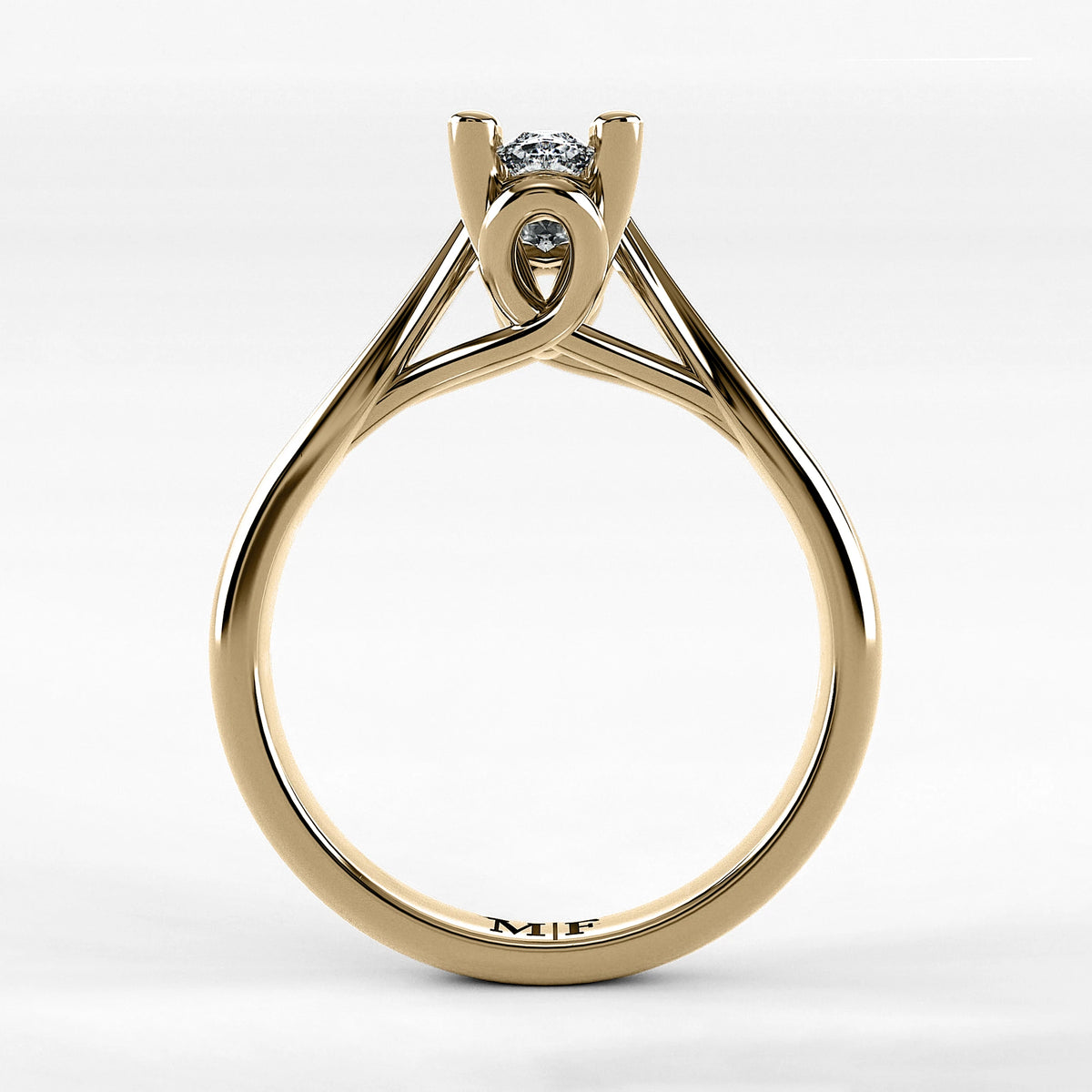 Anillo de Compromiso Alianza - Marquesa en oro amarillo - vista 3