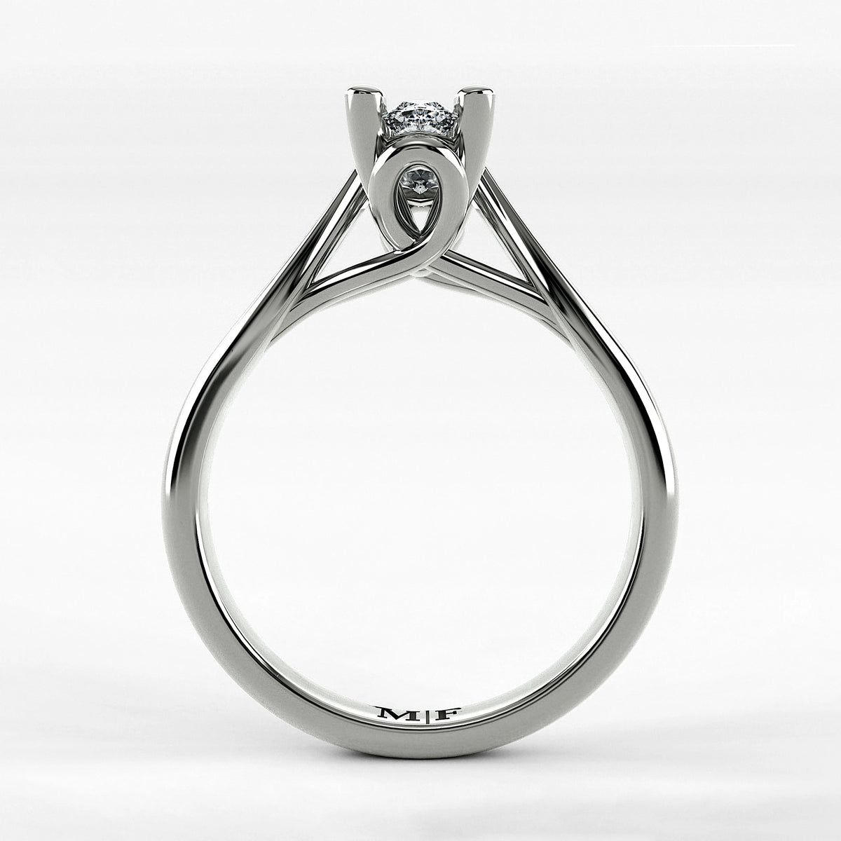 Anillo de Compromiso Alianza - Marquesa en oro blanco - vista 3