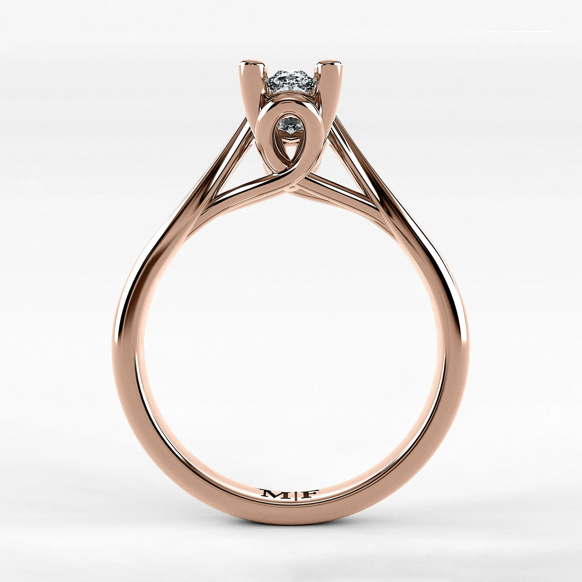 Anillo de Compromiso Alianza - Marquesa en oro rosa - vista 3