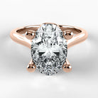 Anillo de Compromiso Alianza - Oval en oro rosa - vista 1