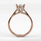 Anillo de Compromiso Alianza - Oval en oro rosa - vista 3