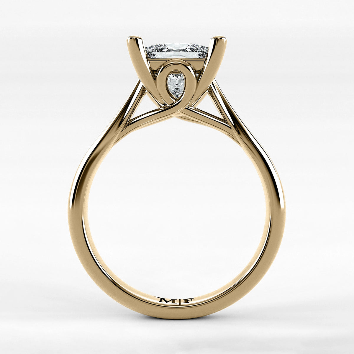 Anillo de Compromiso Alianza - Princess en oro amarillo - vista 3
