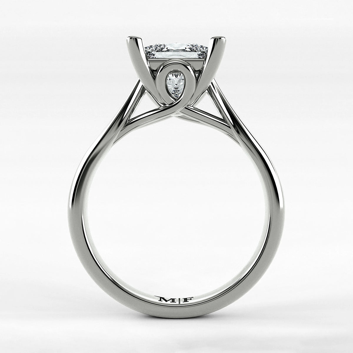 Anillo de Compromiso Alianza - Princess en oro blanco - vista 3