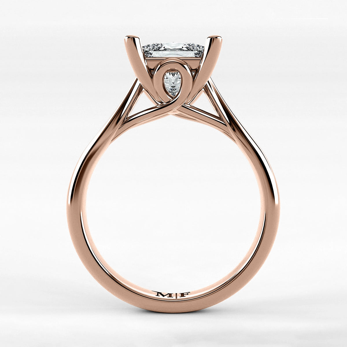 Anillo de Compromiso Alianza - Princess en oro rosa - vista 3