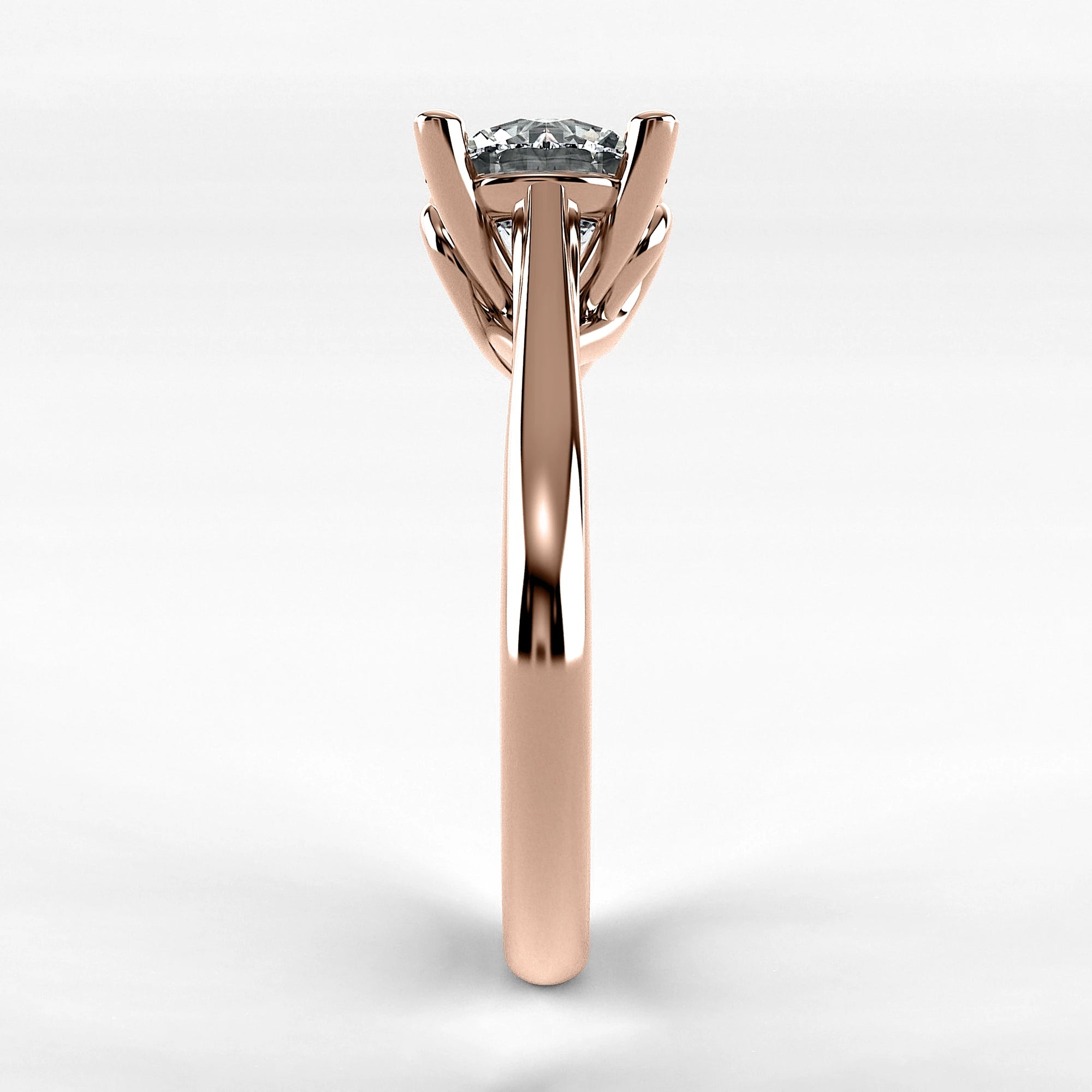 Anillo de Compromiso Alianza - Redondo en oro rosa - vista 2