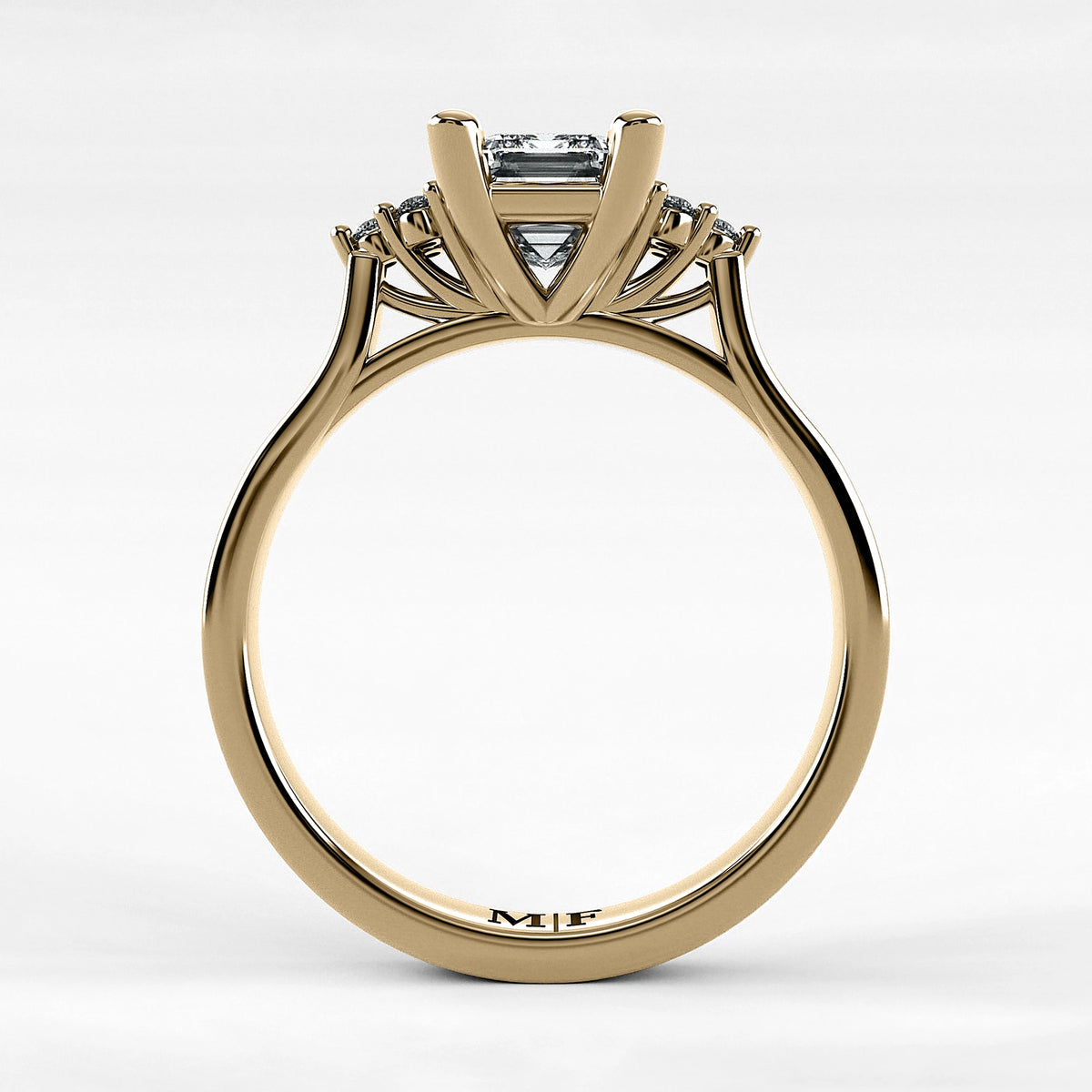 Anillo de Compromiso Umbral - Esmeralda en oro amarillo - vista 3