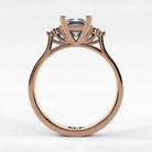Anillo de Compromiso Umbral - Esmeralda en oro rosa - vista 3